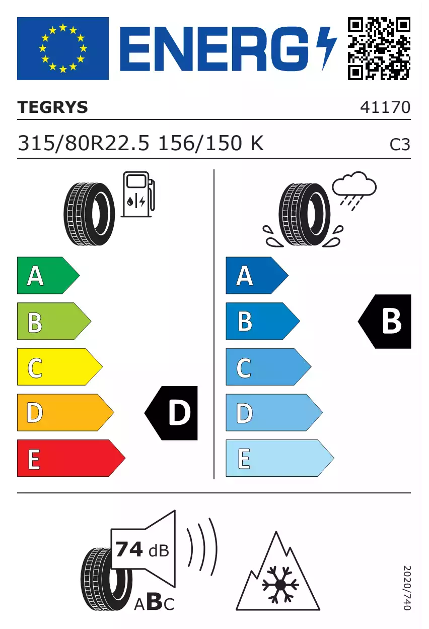 opona-tegrys-te68-d-o-wymiarach-315/80R22.5-156/150K-eprel-1023190