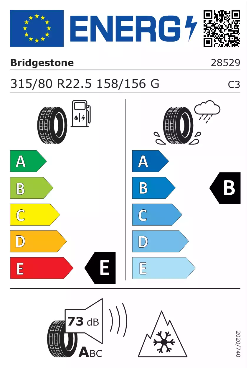 opona-bridgestone-l355-evo-o-wymiarach-315/80R22.5-158G-eprel-1043269