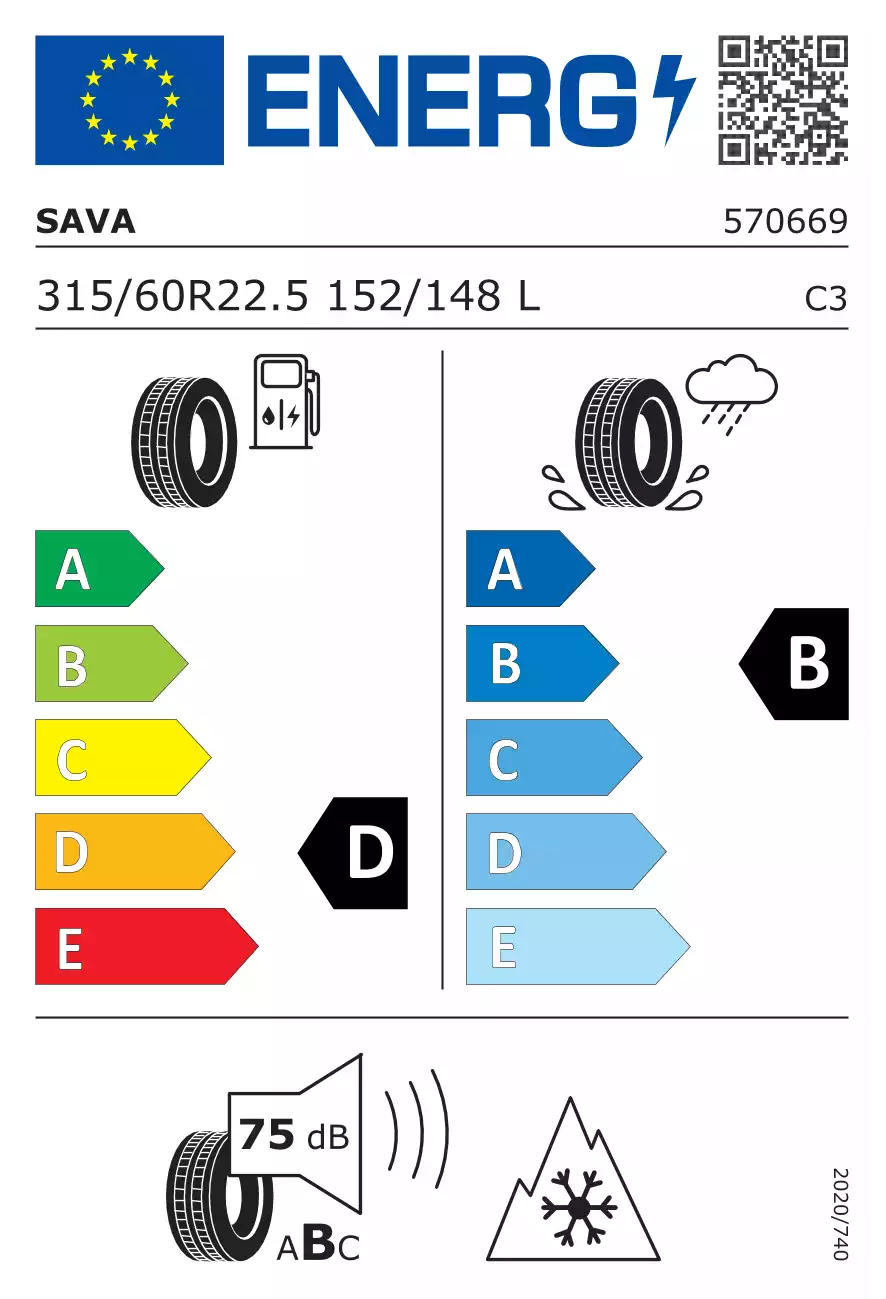 opona-sava-orjak-5-o-wymiarach-315/60R22.5-152/148L-eprel-1095743