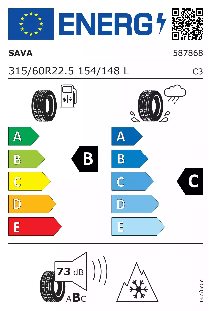 opona-sava-avant-5-o-wymiarach-315/60R22.5-152/148L-eprel-1291806