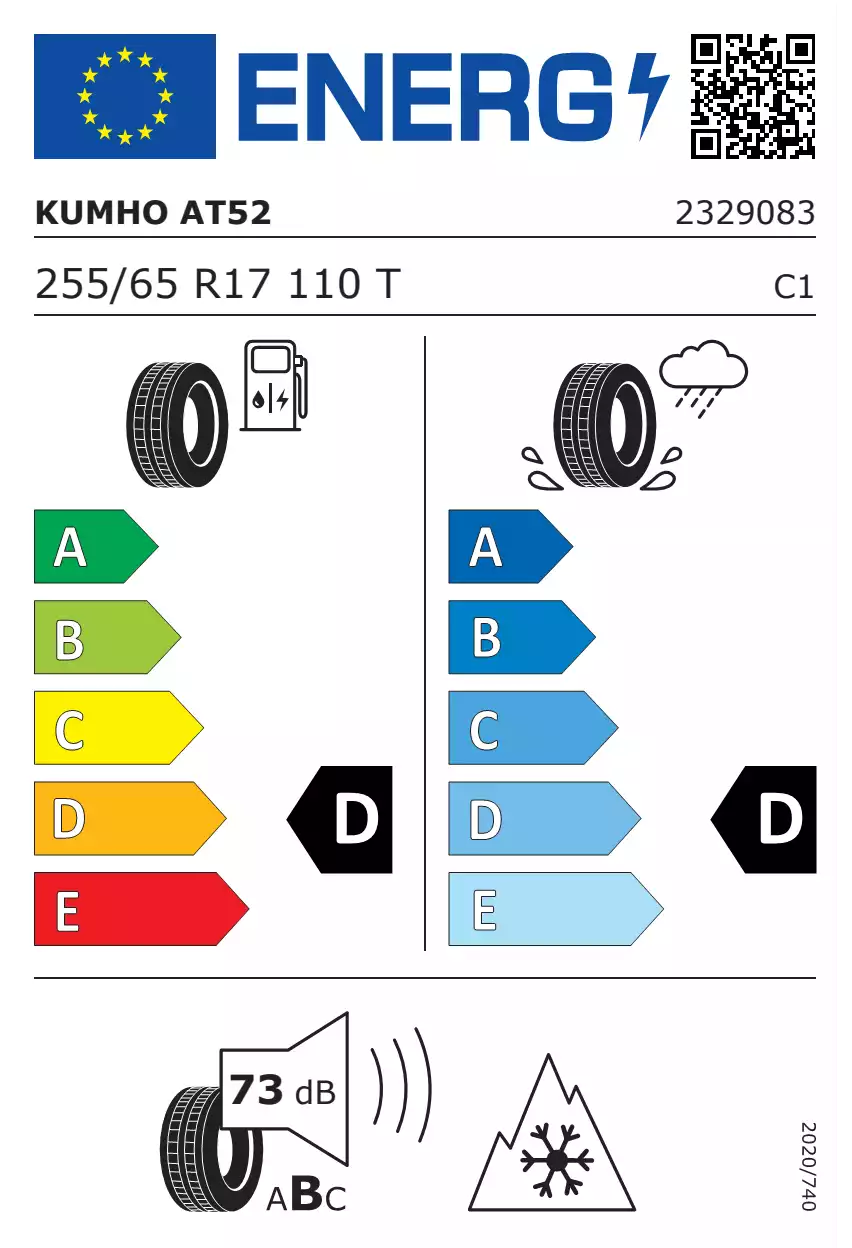 opona-kumho-road-venture-at52-o-wymiarach-255/65R17-110T-eprel-1605706