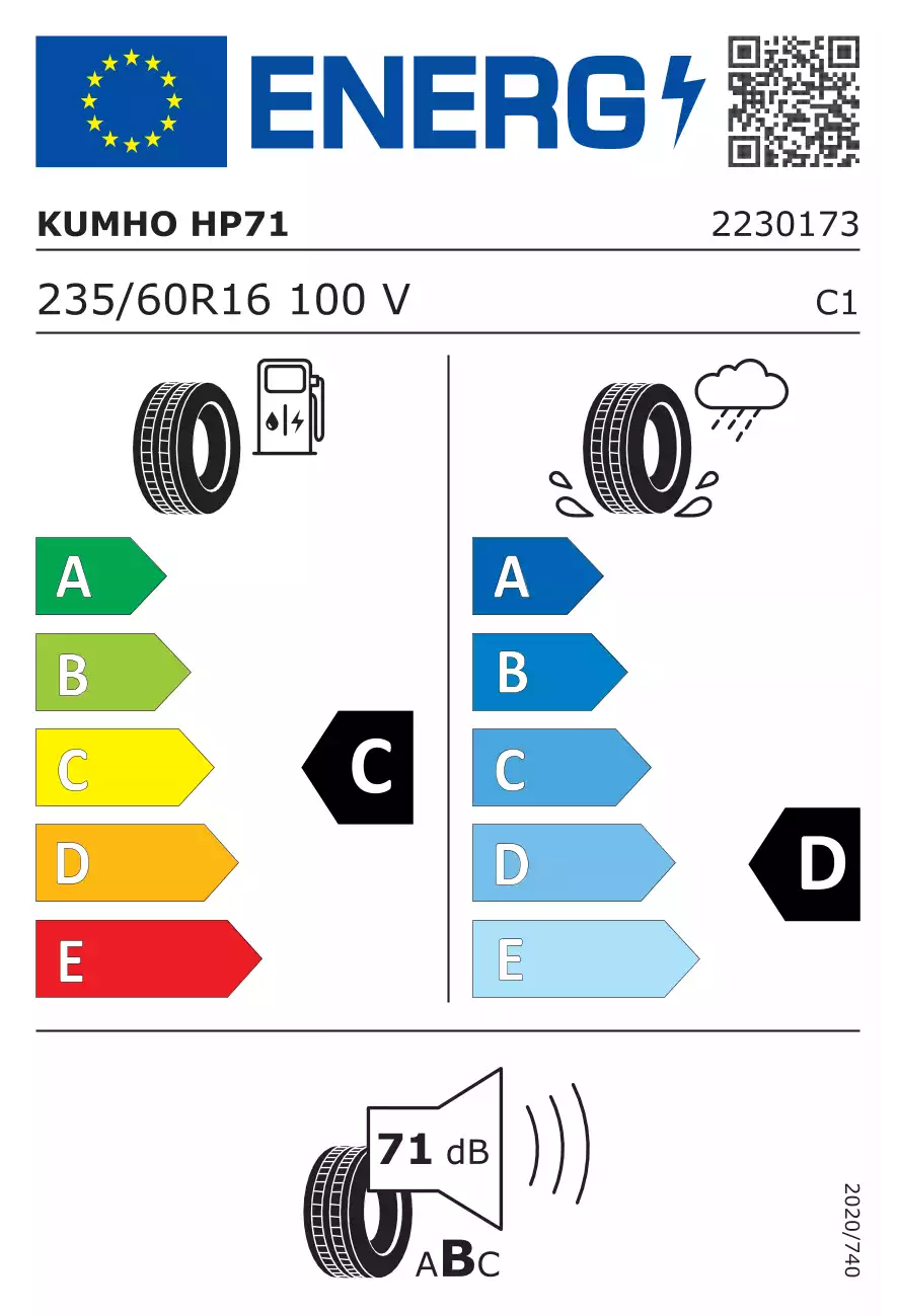 opona-kumho-crugen-hp71-o-wymiarach-235/60R16-100V-eprel-438433