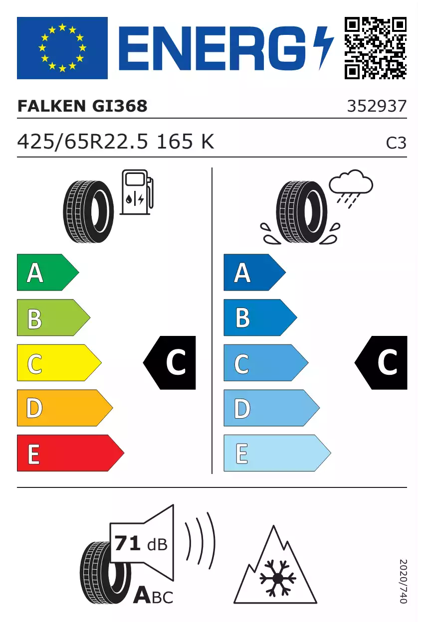 opona-falken-gi-368-o-wymiarach-425/65R22.5-165K-eprel-972388